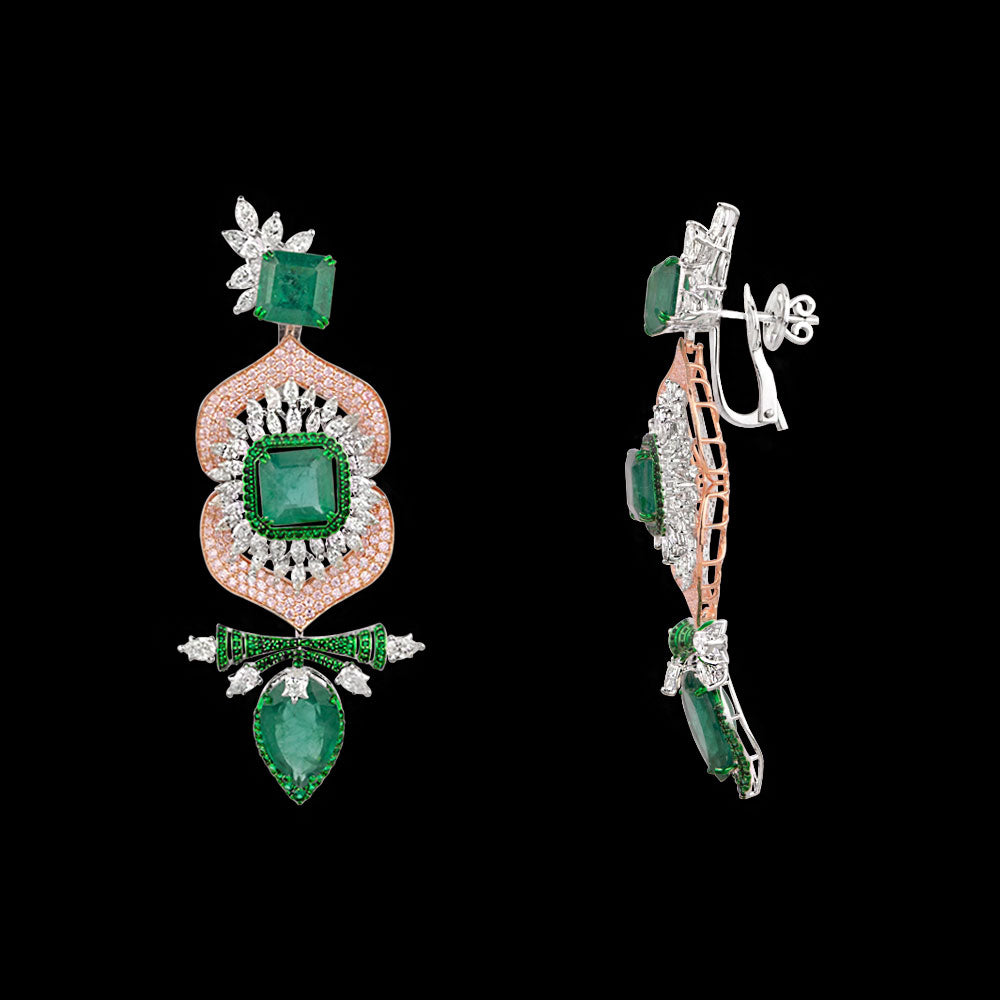 14K White Gold Diamond Jewellery - 6.175ct VVS-VS-IJ with Colour Stones