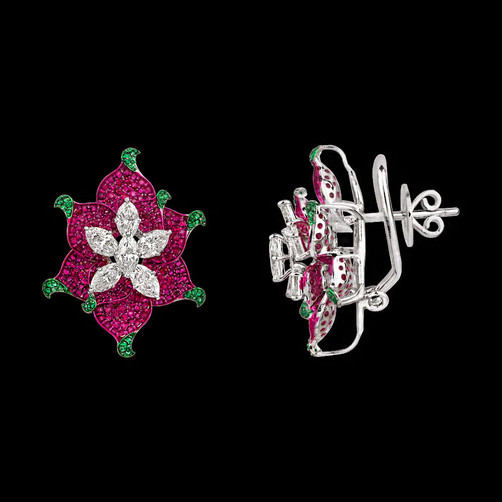 14K White Gold Diamond Jewellery - 2.889ct VS-SI-JK with Colour Stones