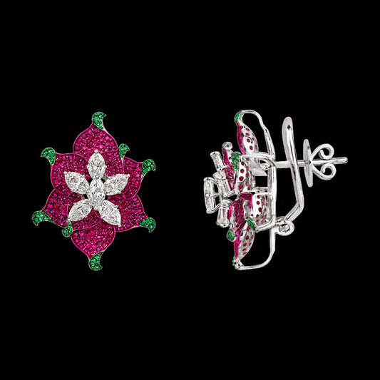 14K White Gold Diamond Jewellery - 2.889ct VS-SI-JK with Colour Stones