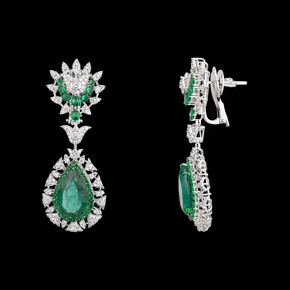 14K White Gold Diamond Jewellery - 3.29ct SI-JK with Colour Stones