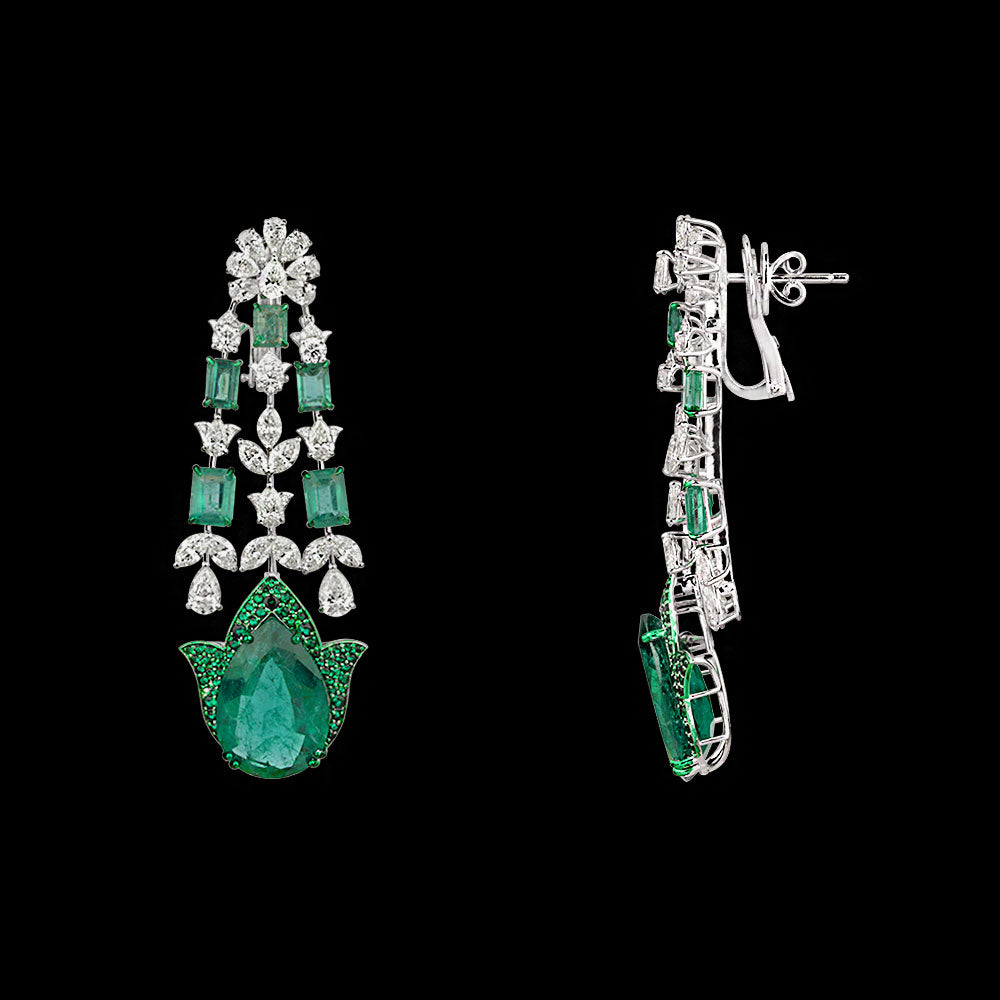 18K White Gold Diamond Jewellery - 9.507ct VS-SI-IJ with Colour Stones