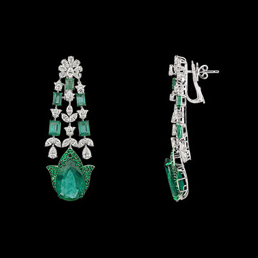 18K White Gold Diamond Jewellery - 9.507ct VS-SI-IJ with Colour Stones