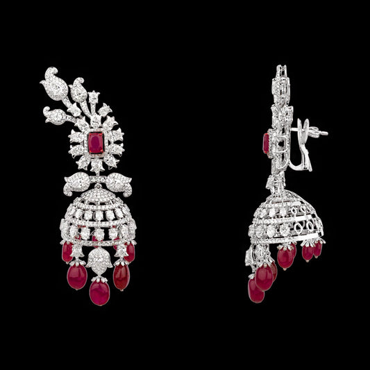 18K White Gold Diamond Jewellery - 21.205ct VVS-VS-GH with Colour Stones