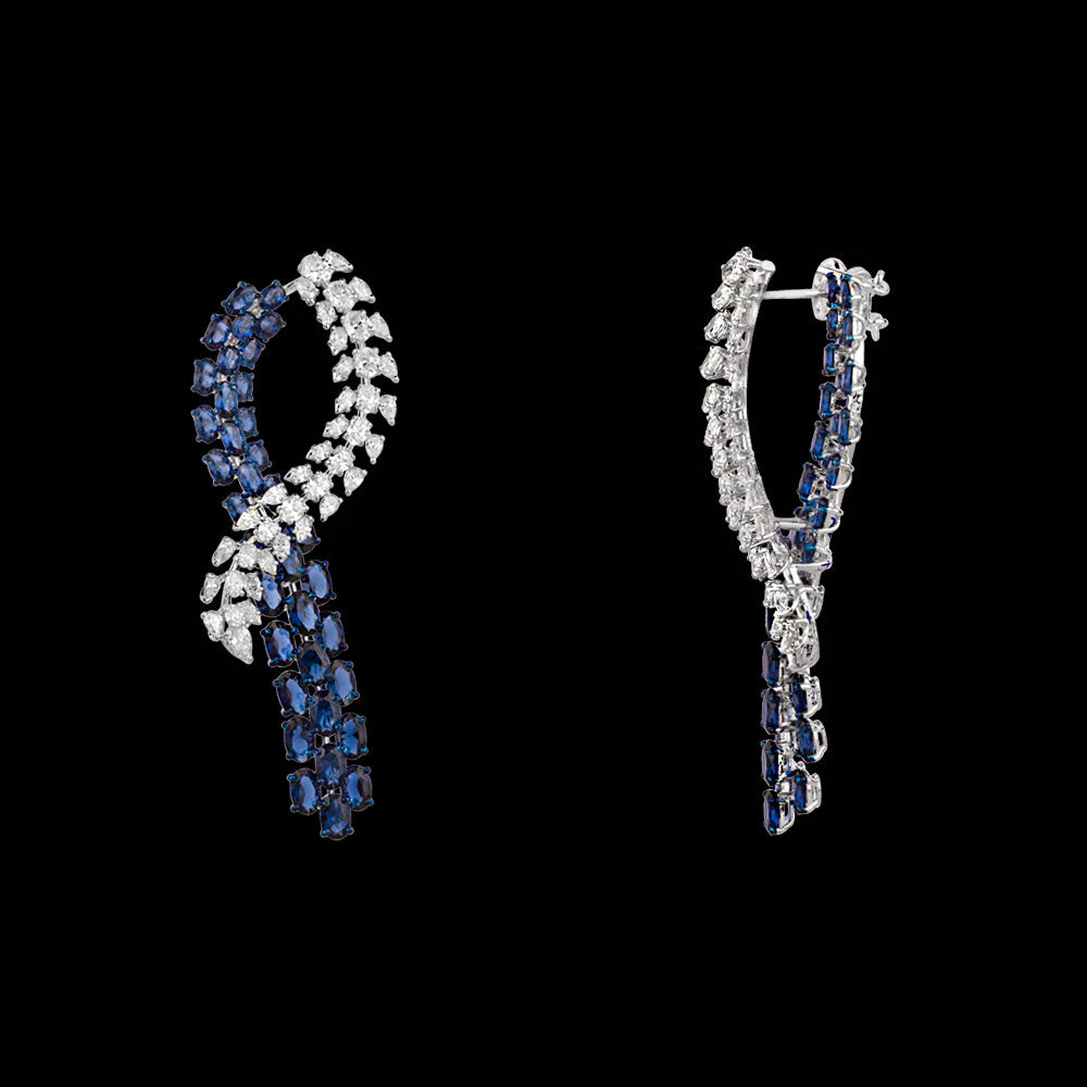 14K White Gold Diamond Jewellery - 7.303ct VS-SI-HI with Colour Stones