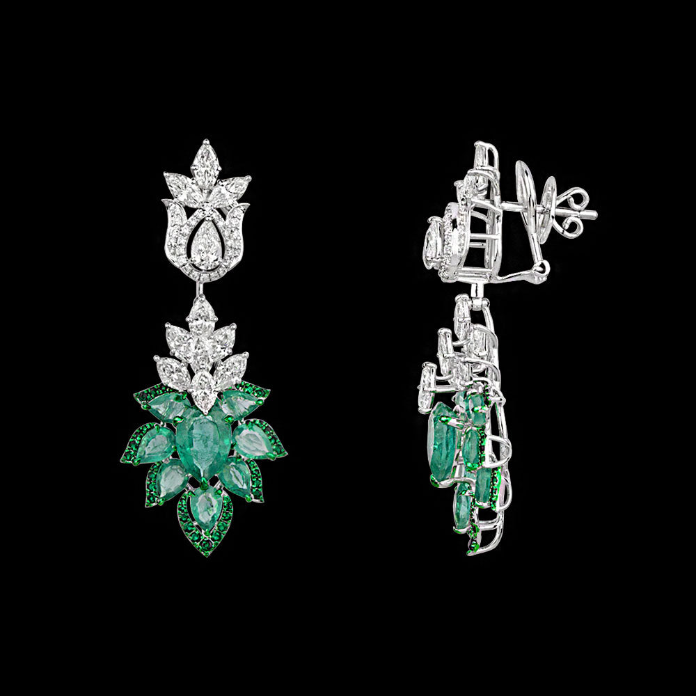 14K White Gold Diamond Jewellery - 5.743ct VS-SI-IJK with Colour Stones