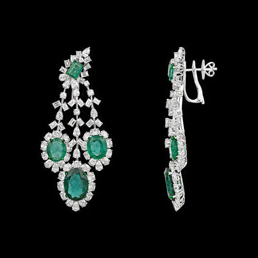 14K White Gold Diamond Jewellery - 20.2ct VVS-VS-GH with Colour Stones