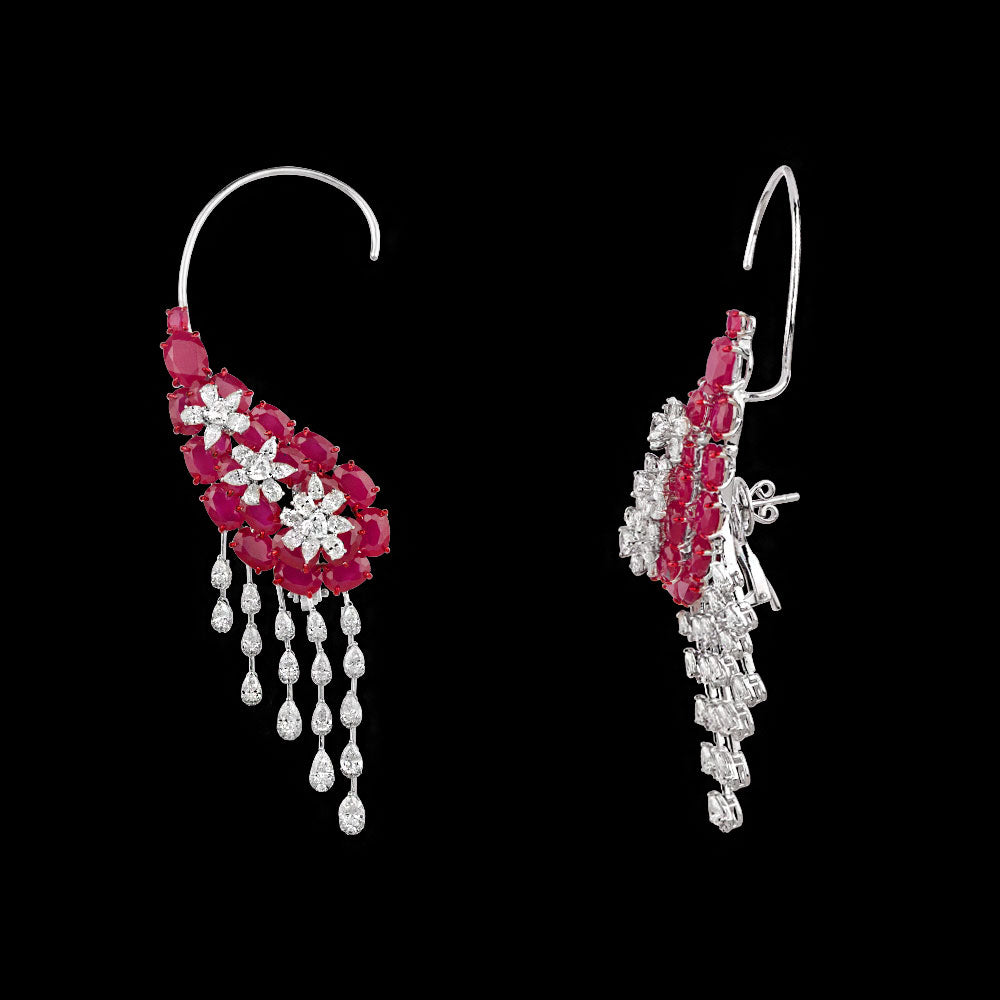 14K White Gold Diamond Jewellery - 8.598ct VS-SI-GH with Colour Stones