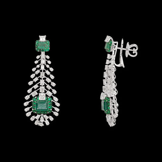 18K White Gold Diamond Jewellery - 13.75ct VVS-VS-GH with Colour Stones
