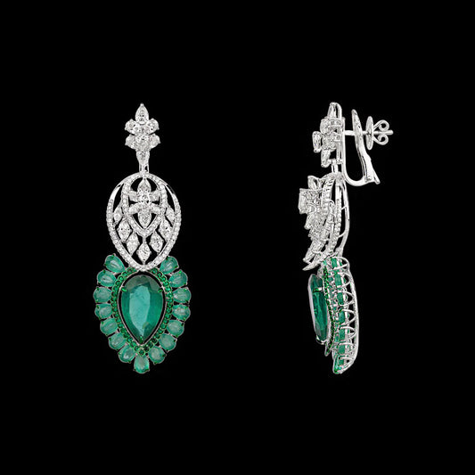 14K White Gold Diamond Jewellery - 8.042ct VVS-VS-HI with Colour Stones