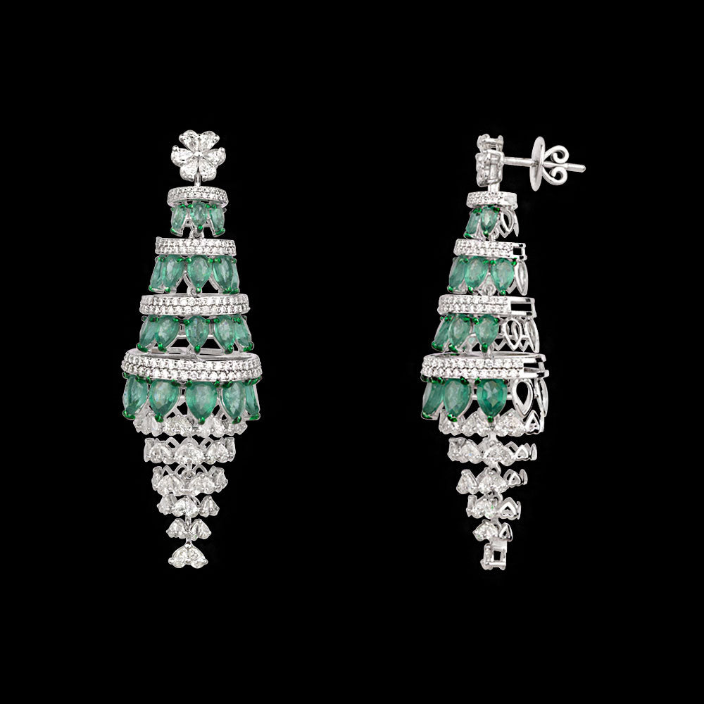 18K White Gold Diamond Jewellery - 9.437ct VS-GH with Colour Stones