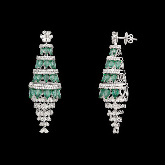 18K White Gold Diamond Jewellery - 9.437ct VS-GH with Colour Stones