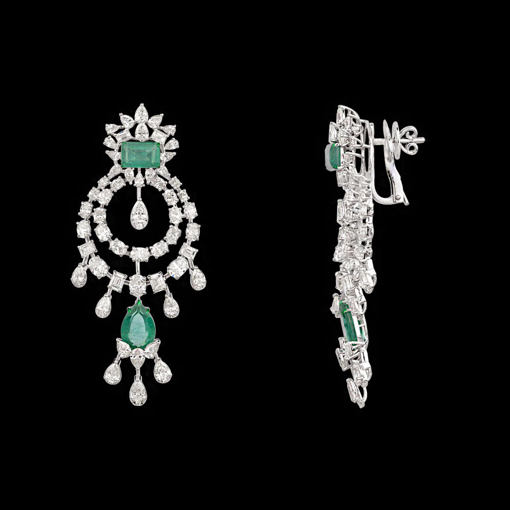 14K White Gold Diamond Jewellery - 16.339ct VVS-VS-HI with Colour Stones