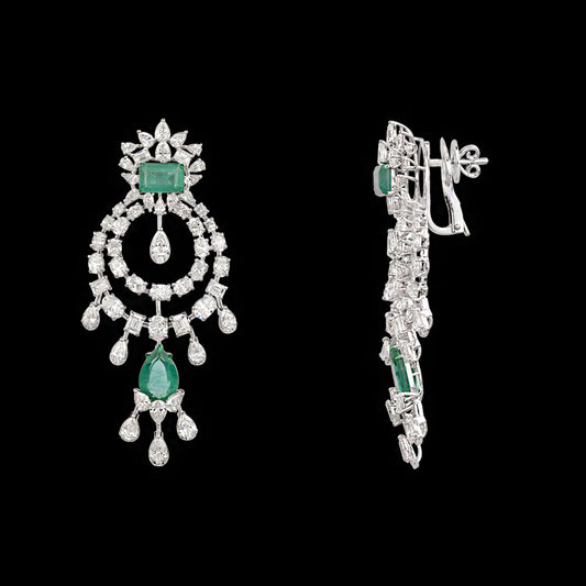 14K White Gold Diamond Jewellery - 16.339ct VVS-VS-HI with Colour Stones