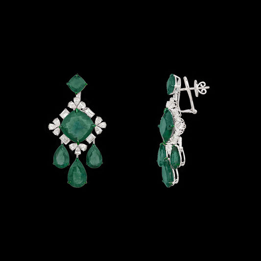 14K White Gold Diamond Jewellery - 6.751ct VS-SI-IJ with Colour Stones