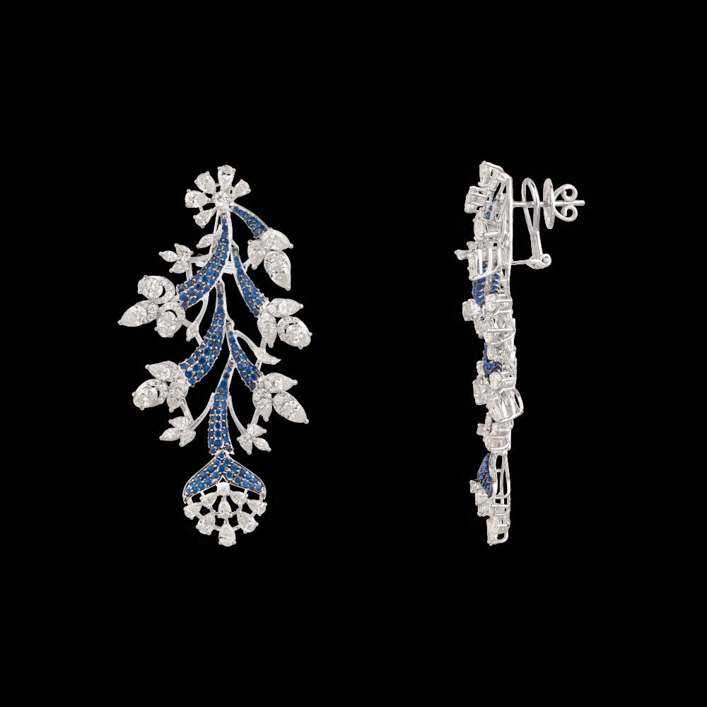 14K White Gold Diamond Jewellery - 10.664ct VS-SI-JK with Colour Stones