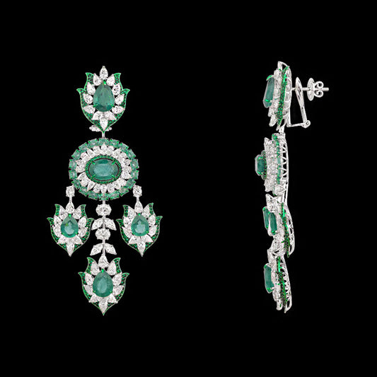 18K White Gold Diamond Jewellery - 25.41ct VS-SI-GH with Colour Stones