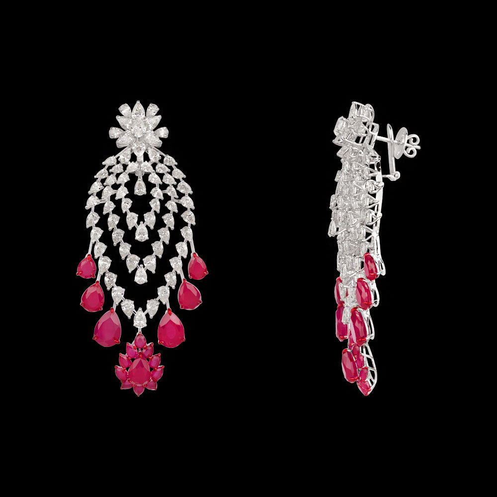 14K White Gold Diamond Jewellery - 17.924ct VS-SI-IJ with Colour Stones