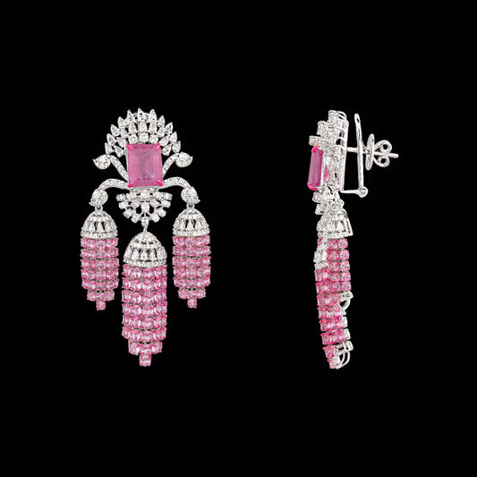14K White Gold Diamond Jewellery - 4.823ct VS-SI-EF with Colour Stones