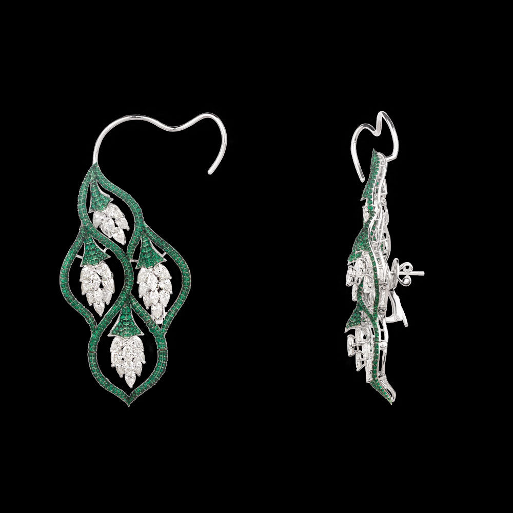 9K White Gold Diamond Jewellery - 14.75ct SI-WK with Colour Stones