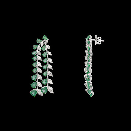14K White Gold Diamond Jewellery - 6.31ct VVS-VS-IJ with Colour Stones
