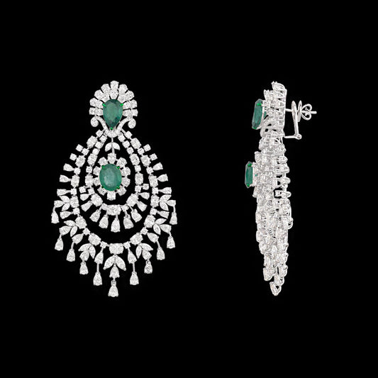 18K White Gold Diamond Jewellery - 39.356ct VVS-VS-GH with Colour Stones
