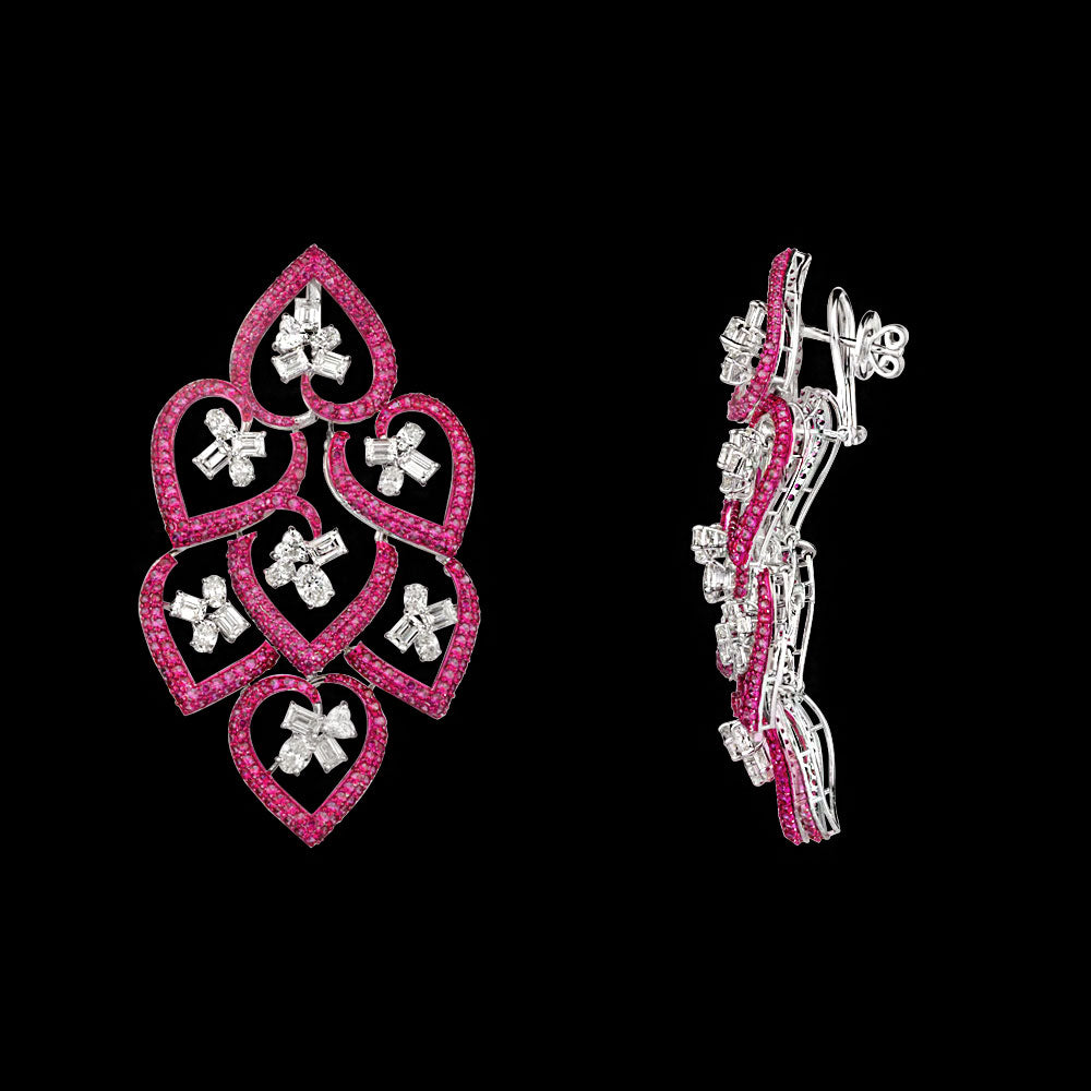 14K White Gold Diamond Jewellery - 12.849ct VVS-VS-IJ with Colour Stones