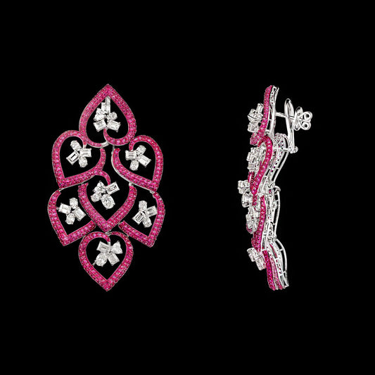 14K White Gold Diamond Jewellery - 12.849ct VVS-VS-IJ with Colour Stones
