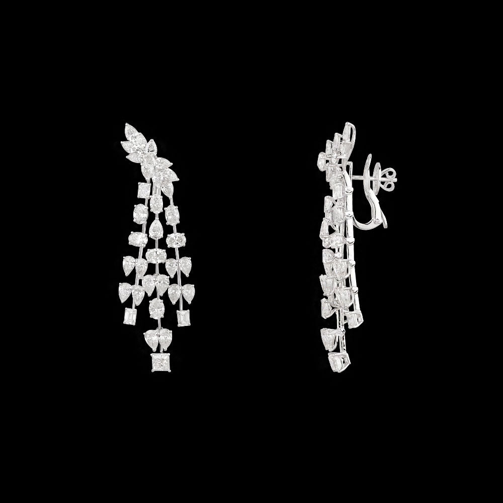 14K White Gold Diamond Earrings - 18.801ct VVS-VS-GH