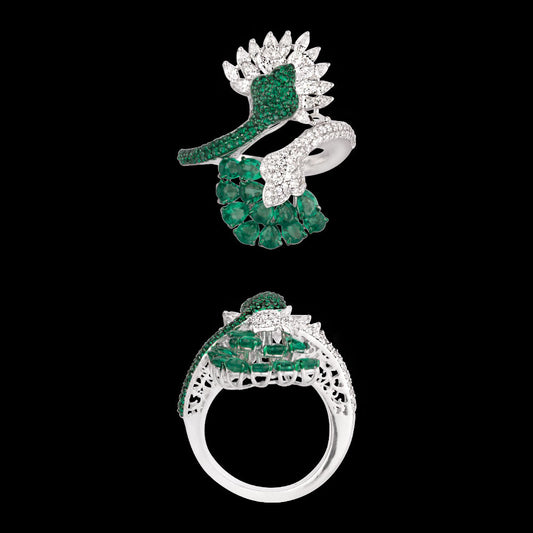 18K White Gold Diamond Ring - 1.225ct VVS-VS-EF with Colour Stones
