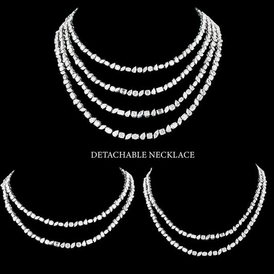 18K White Gold Diamond Necklace - 53.92ct VVS-VS-HI