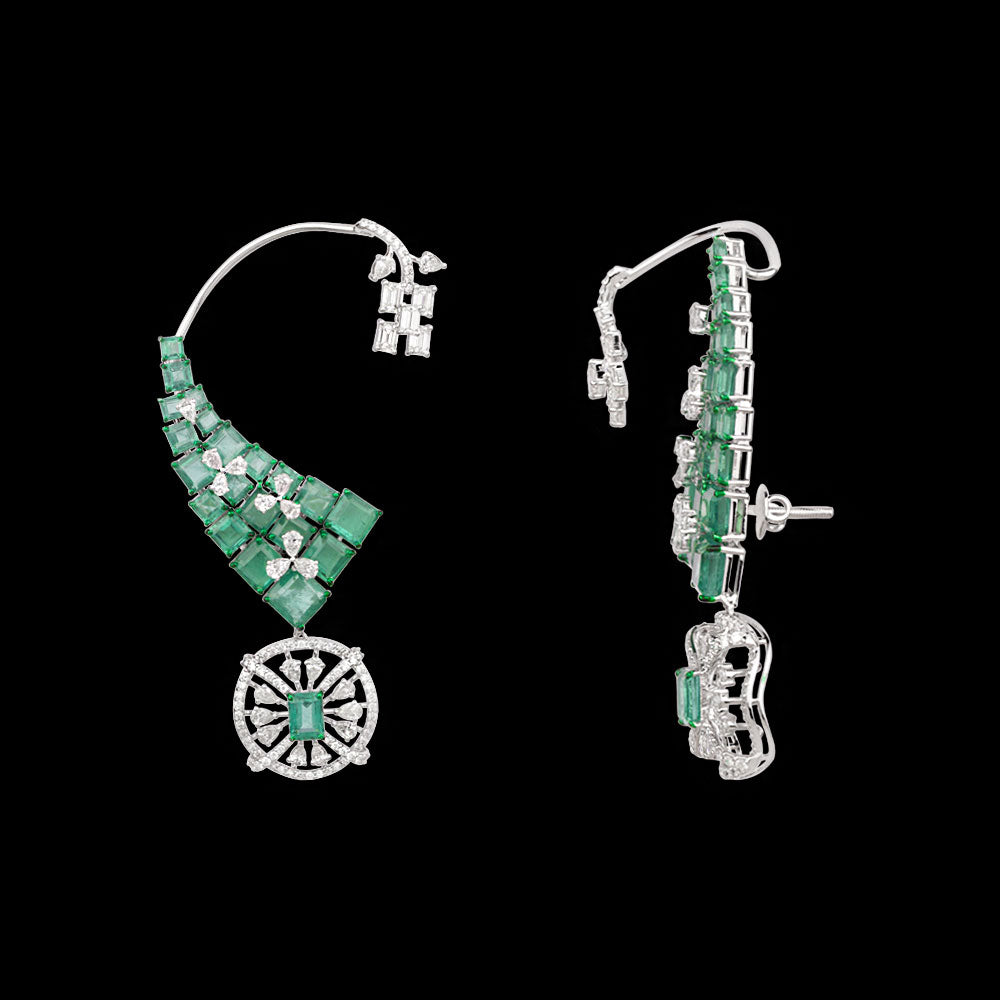 14K White Gold Diamond Jewellery - 6.746ct VVS-VS-HI with Colour Stones