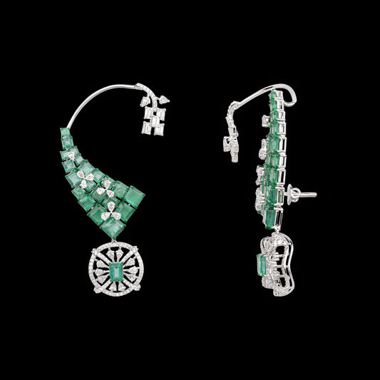 14K White Gold Diamond Jewellery - 6.746ct VVS-VS-HI with Colour Stones