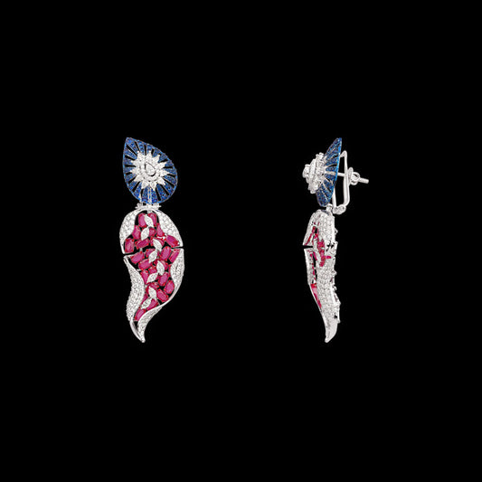 14K White Gold Diamond Jewellery - 5.994ct VS-SI-HI with Colour Stones