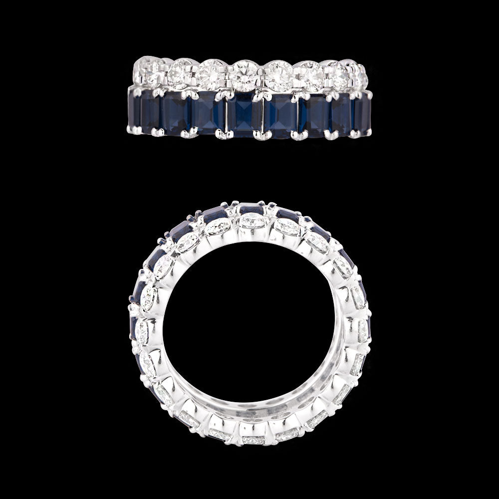 18K White Gold Diamond Ring - 3.27ct VS-SI-GH with Colour Stones