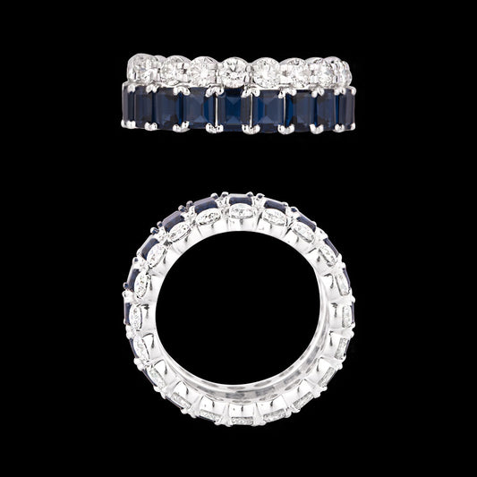 18K White Gold Diamond Ring - 3.27ct VS-SI-GH with Colour Stones