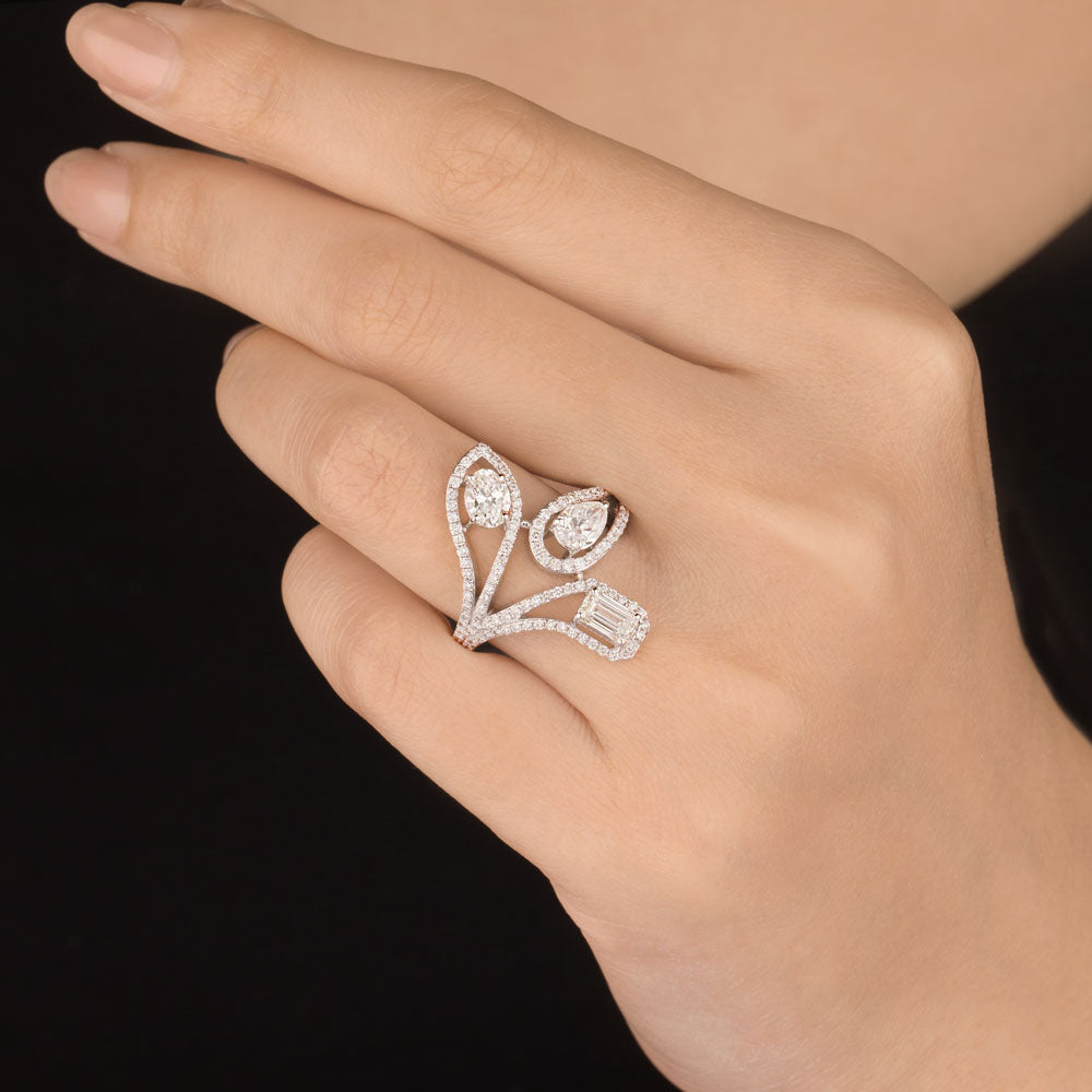 18K White Gold Diamond Ring - 2.08ct VS-SI-GHI