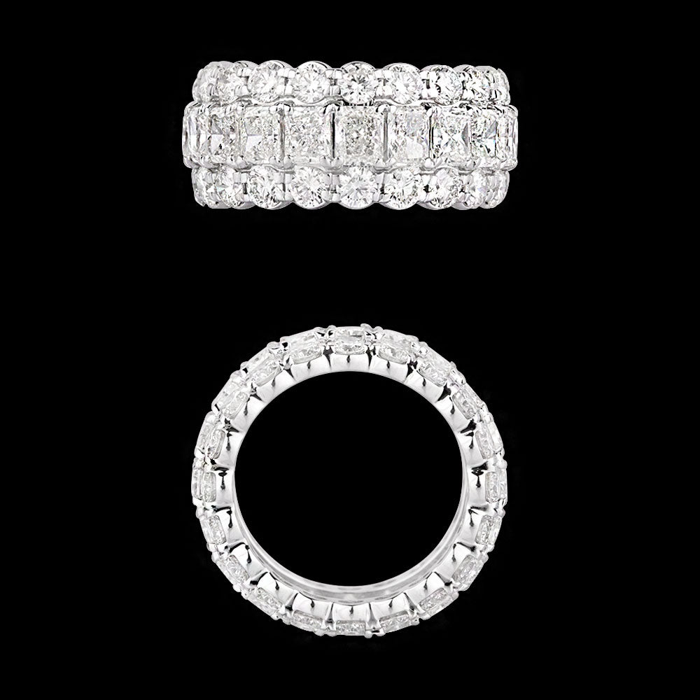 18K White Gold Diamond Ring - 8.06ct VS-SI-GH