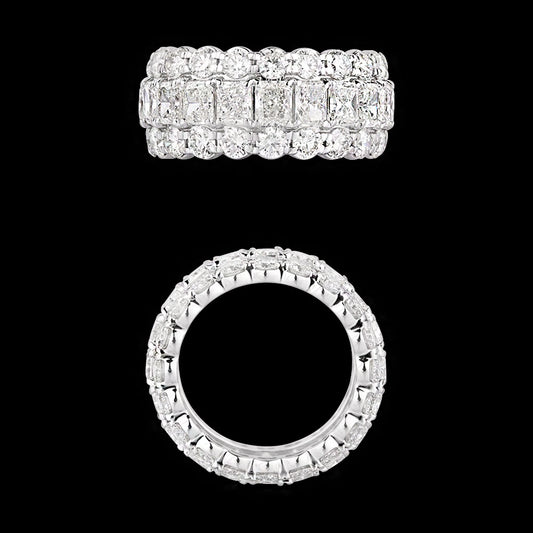 18K White Gold Diamond Ring - 8.06ct VS-SI-GH