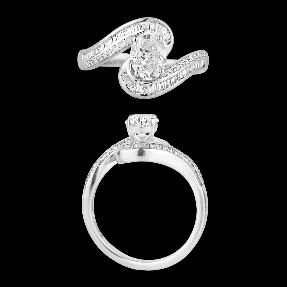 18K White Gold Diamond Ring - 1.253ct VS-SI-FG
