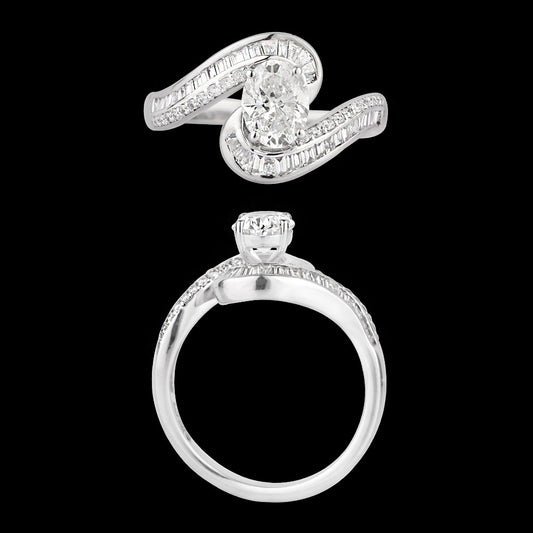 18K White Gold Diamond Ring - 1.253ct VS-SI-FG