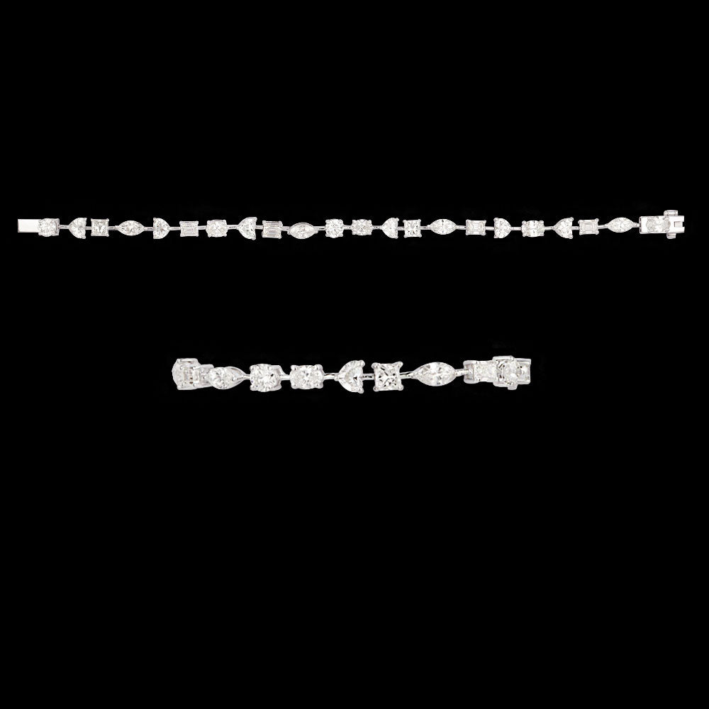 18K White Gold Diamond Bracelet - 6.765ct VVS-VS-HI