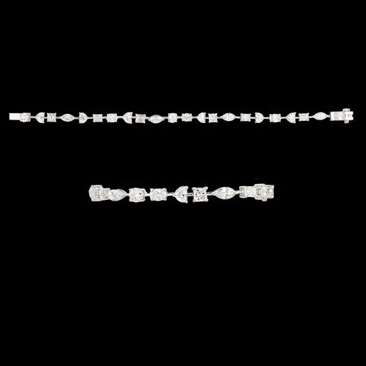 18K White Gold Diamond Bracelet - 6.765ct VVS-VS-HI