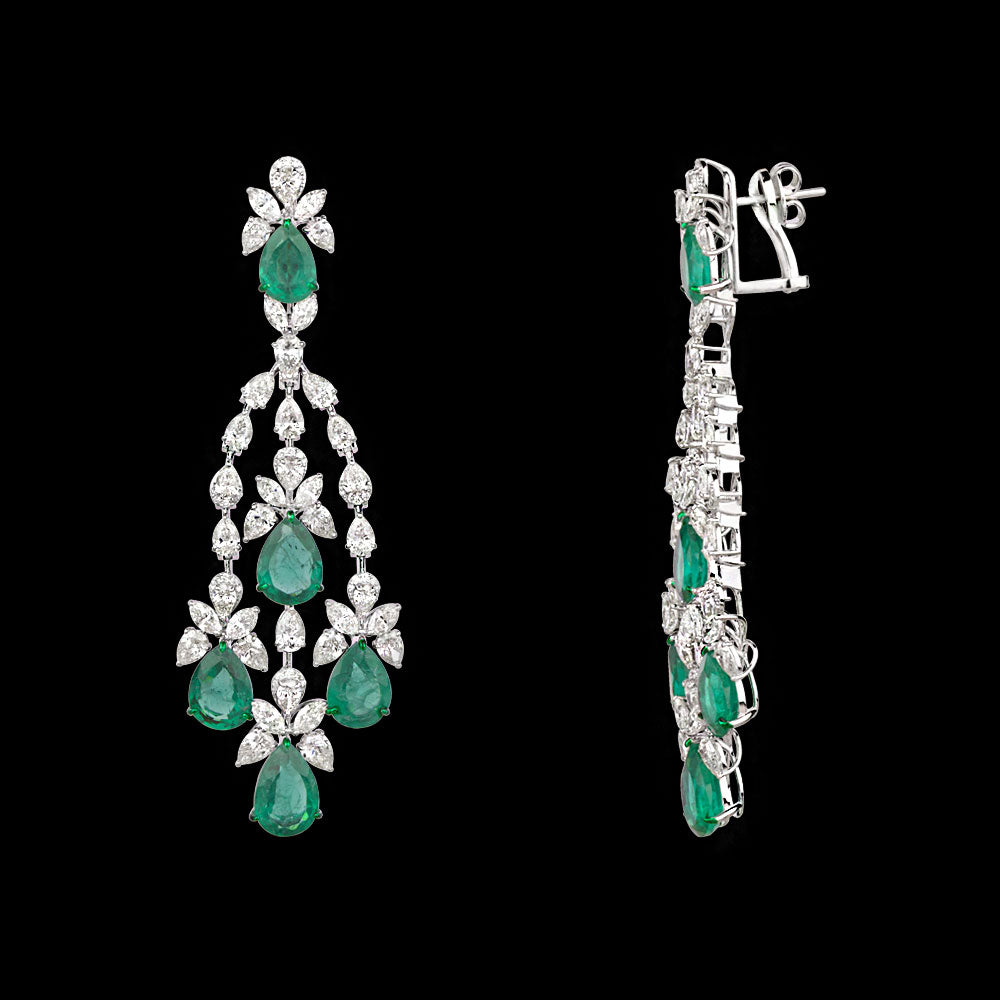 18K White Gold Diamond Jewellery - 15.95ct VVS-VS-IJ with Colour Stones
