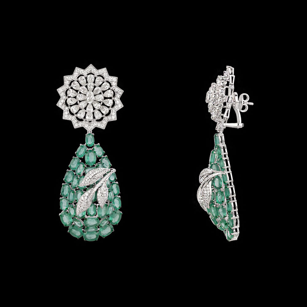 14K White Gold Diamond Jewellery - 11.205ct VVS-VS-IJ with Colour Stones