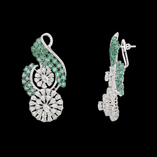 14K White Gold Diamond Jewellery - 14.871ct VVS-VS-IJ with Colour Stones