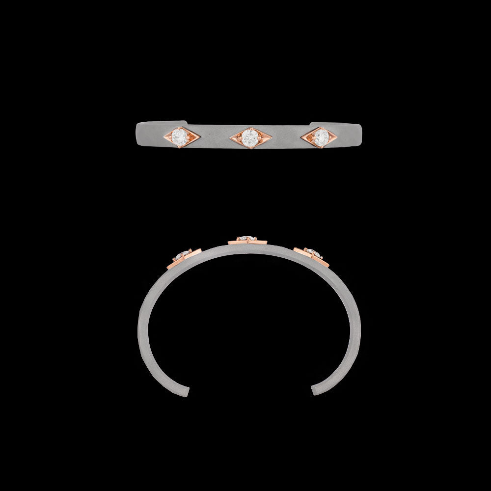 14K White Gold Diamond Kada - 1.42ct VVS-VS-HI