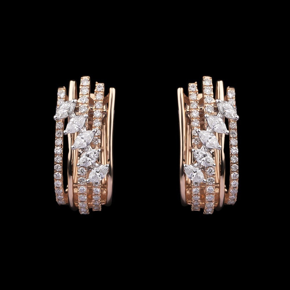 14K Yellow Gold Diamond Earrings - 0.98ct VS-SI-FG