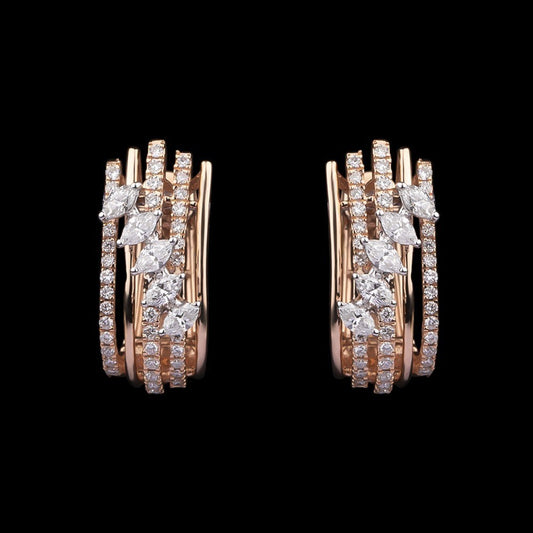 14K Yellow Gold Diamond Earrings - 0.98ct VS-SI-FG