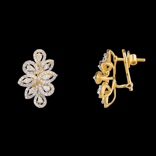 18K Yellow Gold Diamond Earrings - 1.66ct VS-SI-FG