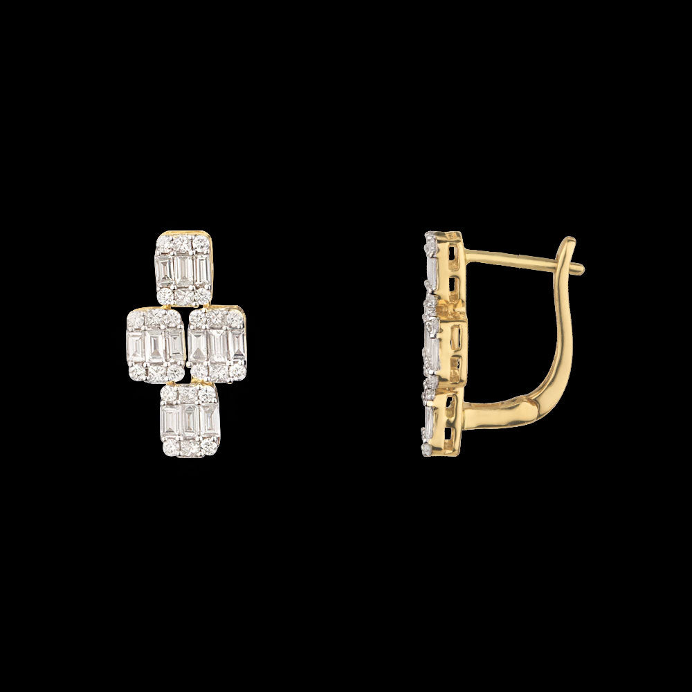 14K Yellow Gold Diamond Earrings - 1.14ct VS-FG